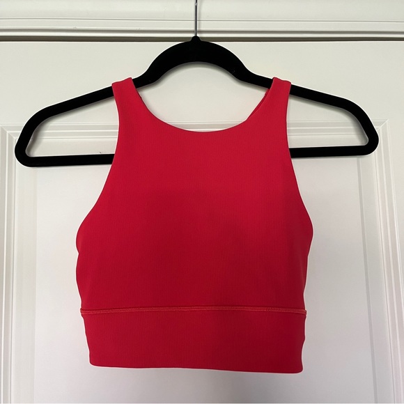Lululemon Energy High-Neck Ribbed Bra *Medium Support, B–D Cups - Red - Picture 2 of 5